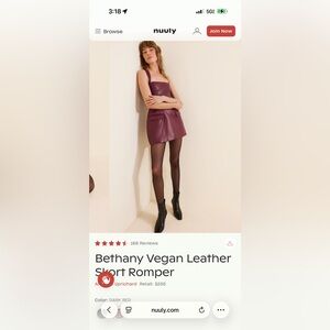 Bethany Vegan Leather Skort Romper Amanda Uprichard